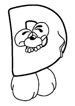 Fisă de colorat cu Alfabetul cu diddle de colorat p04