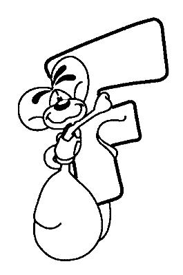 Fisă de colorat cu Alfabetul cu diddle de colorat p06