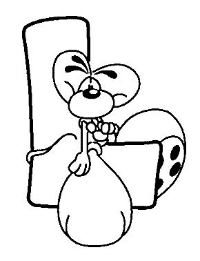 Fisă de colorat cu Alfabetul cu diddle de colorat p12