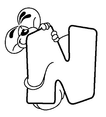 Fisă de colorat cu Alfabetul cu diddle de colorat p14