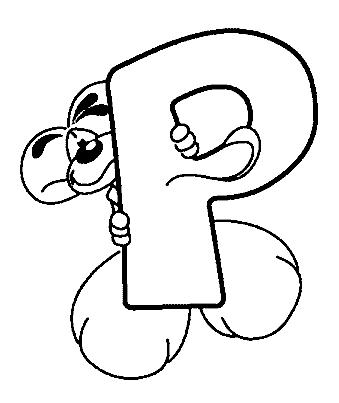 Fisă de colorat cu Alfabetul cu diddle de colorat p16