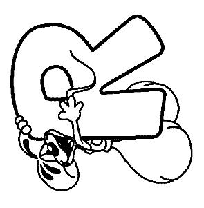 Fisă de colorat cu Alfabetul cu diddle de colorat p18