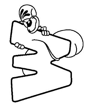 Fisă de colorat cu Alfabetul cu diddle de colorat p23