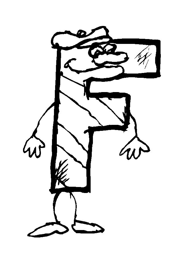 Fisă de colorat cu Alfabetul haios de colorat p06