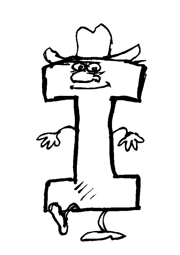 Fisă de colorat cu Alfabetul haios de colorat p09