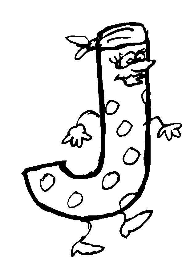 Fisă de colorat cu Alfabetul haios de colorat p10