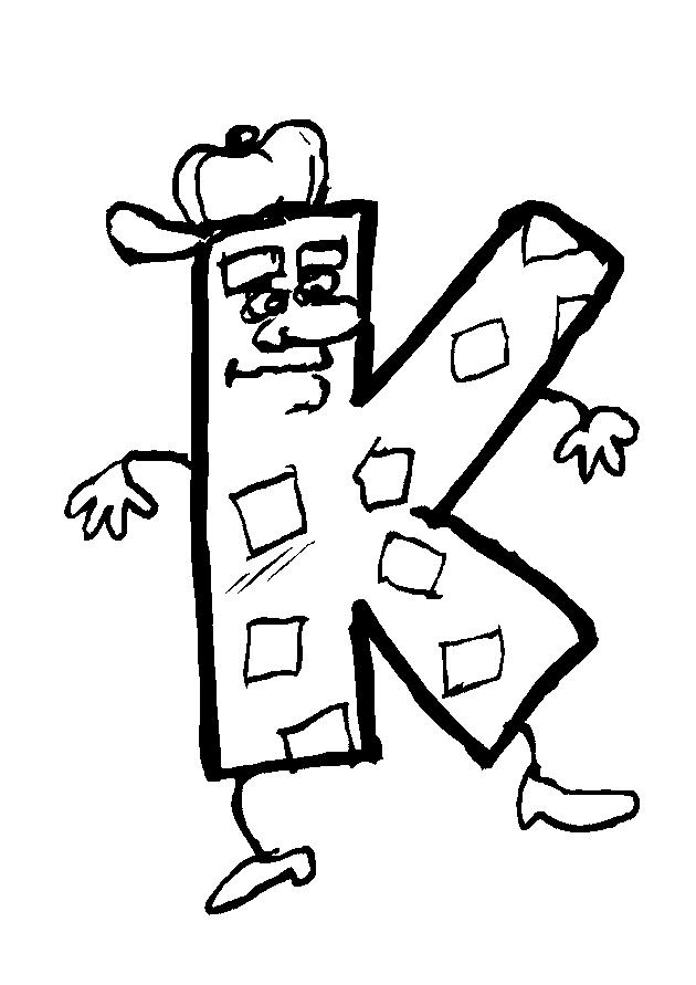 Fisă de colorat cu Alfabetul haios de colorat p11