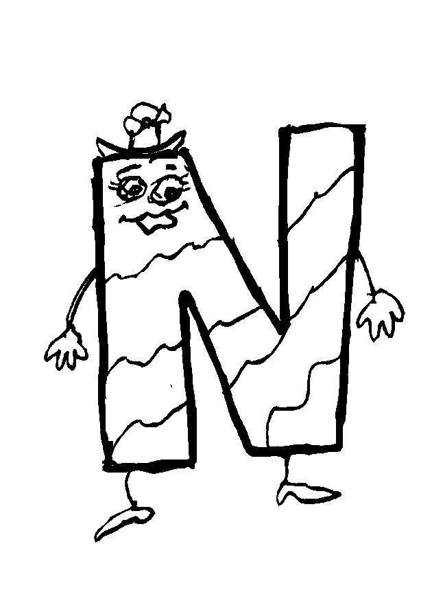 Fisă de colorat cu Alfabetul haios de colorat p14