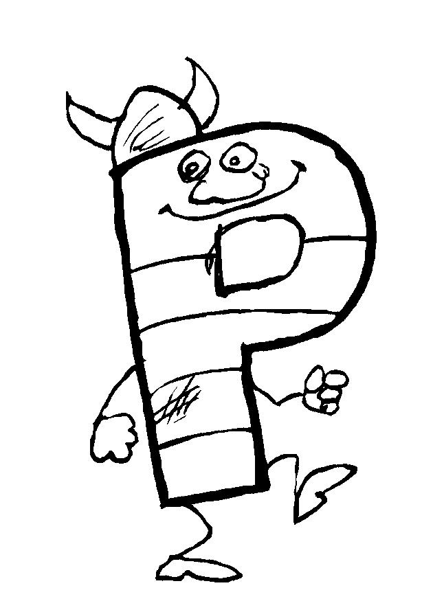 Fisă de colorat cu Alfabetul haios de colorat p16