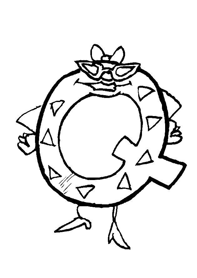 Fisă de colorat cu Alfabetul haios de colorat p17