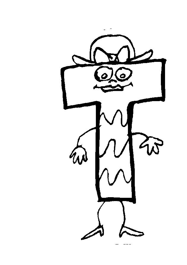 Fisă de colorat cu Alfabetul haios de colorat p20