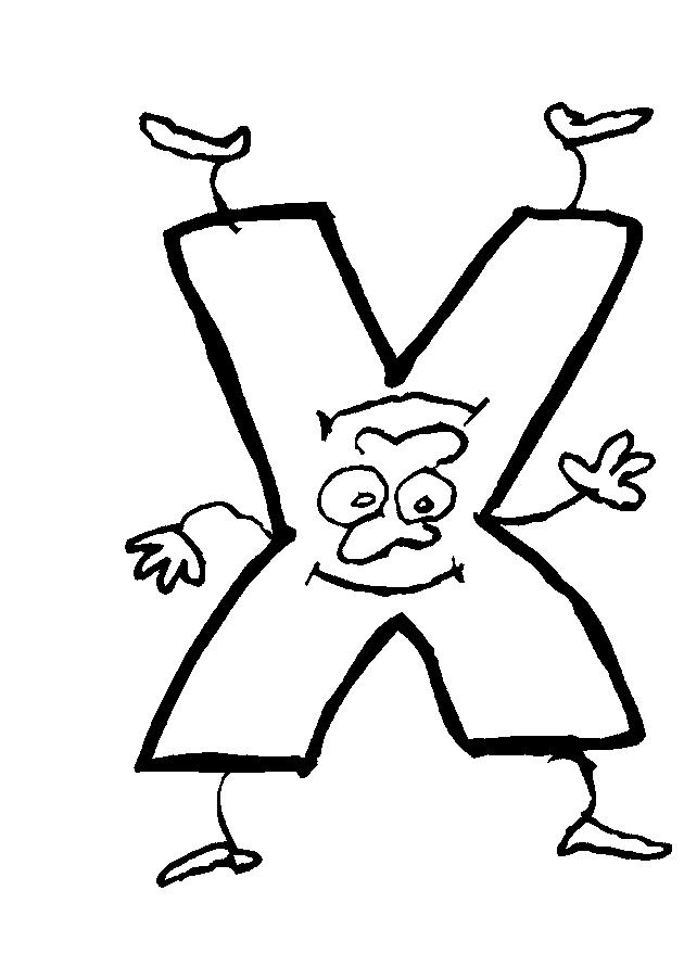 Fisă de colorat cu Alfabetul haios de colorat p24