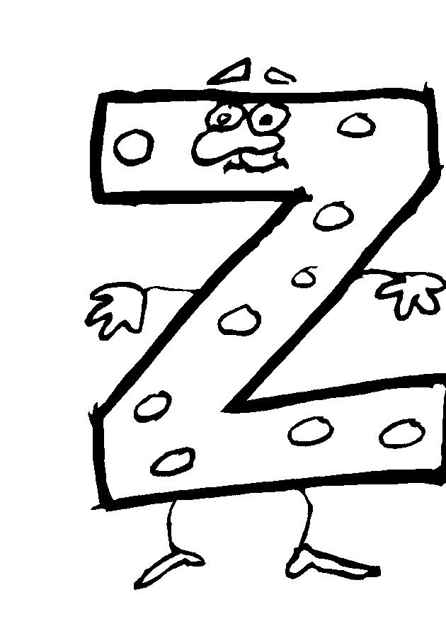 Fisă de colorat cu Alfabetul haios de colorat p26