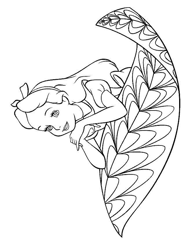 Fisă de colorat cu Alice in tara minunilor de colorat p07