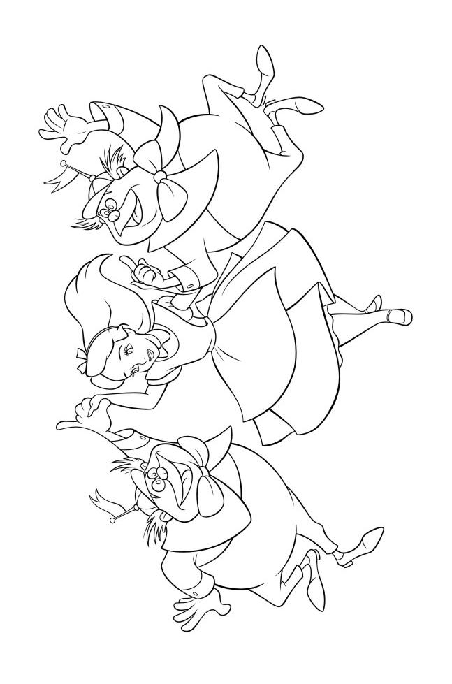 Fisă de colorat cu Alice in tara minunilor de colorat p19