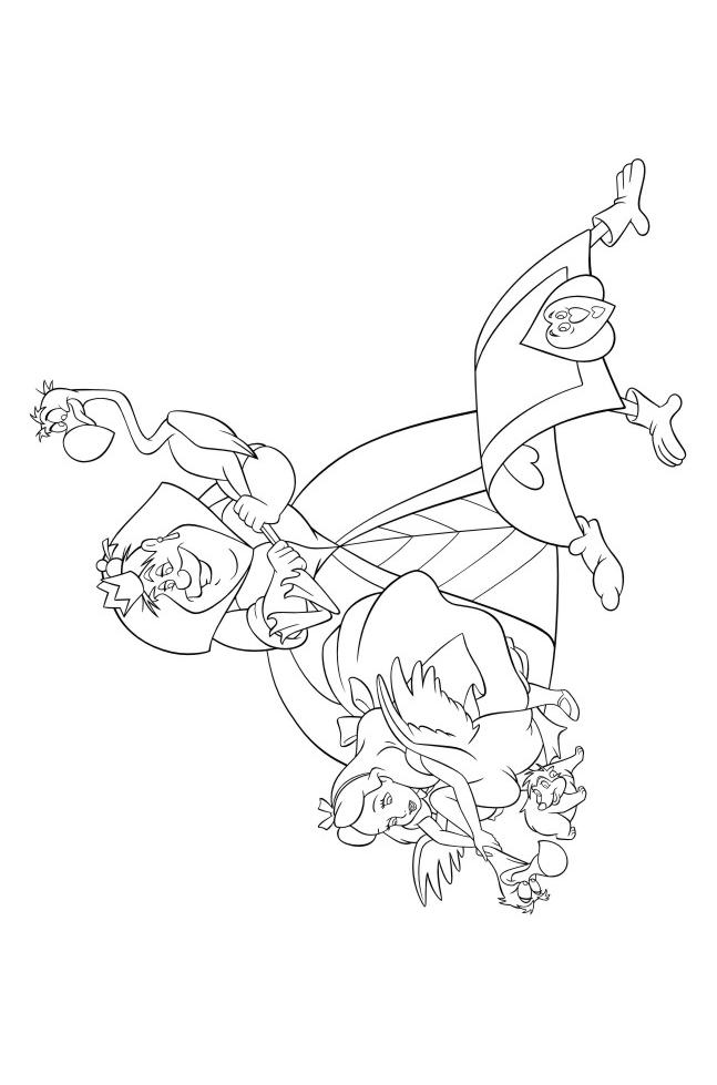 Fisă de colorat cu Alice in tara minunilor de colorat p21