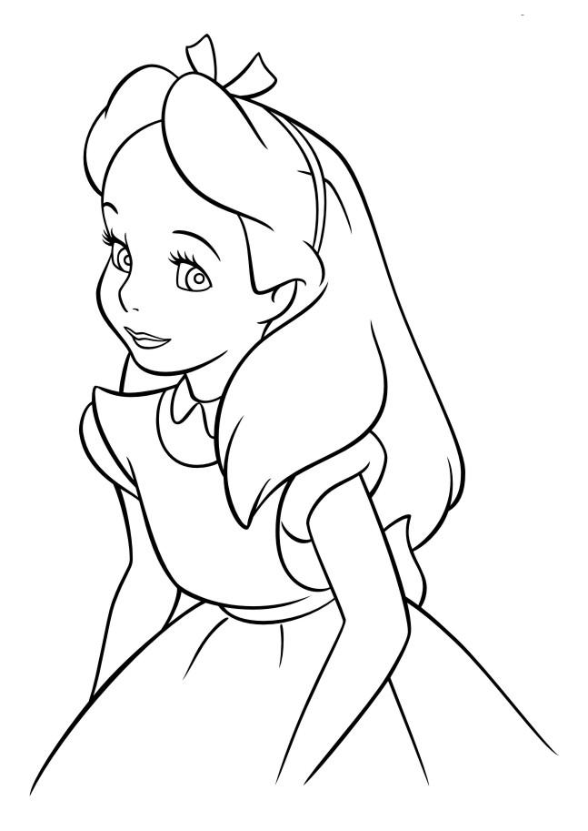 Fisă de colorat cu Alice in tara minunilor de colorat p24