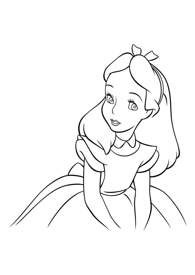 Fisă de colorat cu Alice in tara minunilor de colorat p25