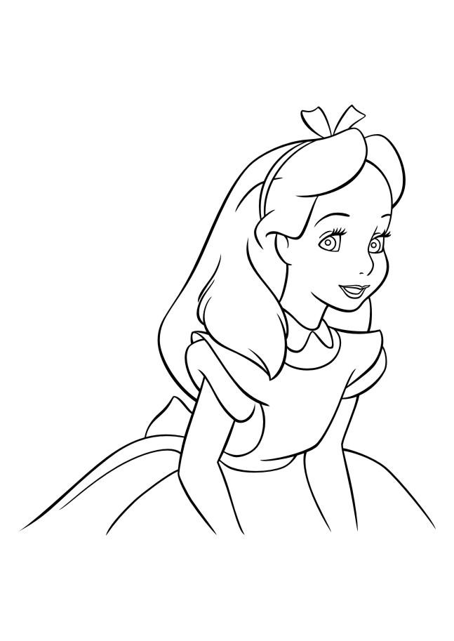 Fisă de colorat cu Alice in tara minunilor de colorat p26