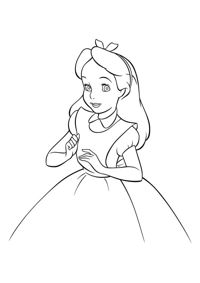 Fisă de colorat cu Alice in tara minunilor de colorat p27