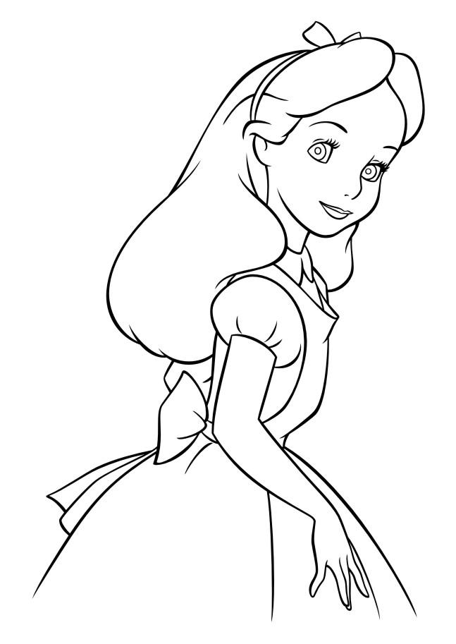 Fisă de colorat cu Alice in tara minunilor de colorat p29