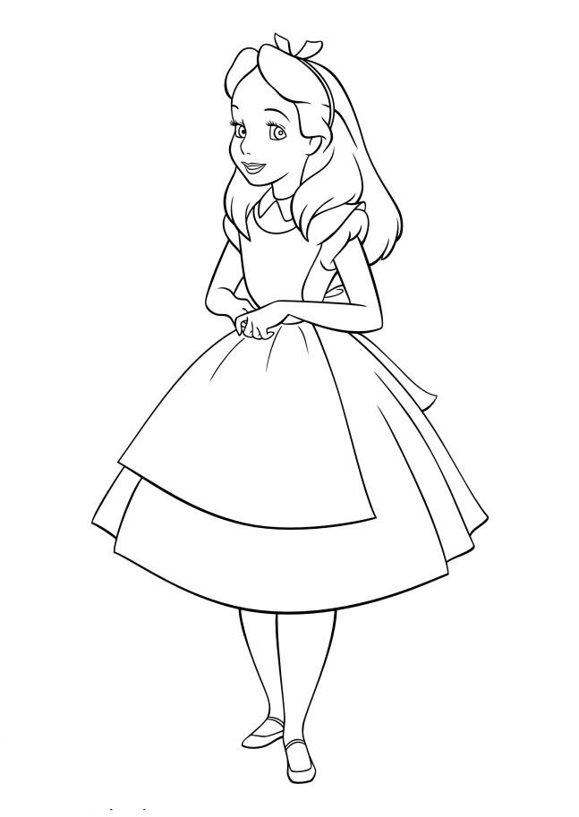 Fisă de colorat cu Alice in tara minunilor de colorat p31