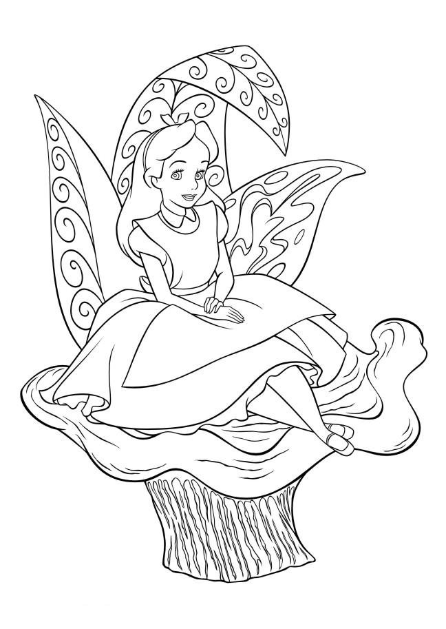 Fisă de colorat cu Alice in tara minunilor de colorat p34