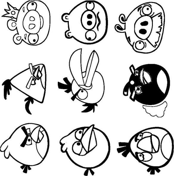 Fisă de colorat cu Angry birds de colorat p04