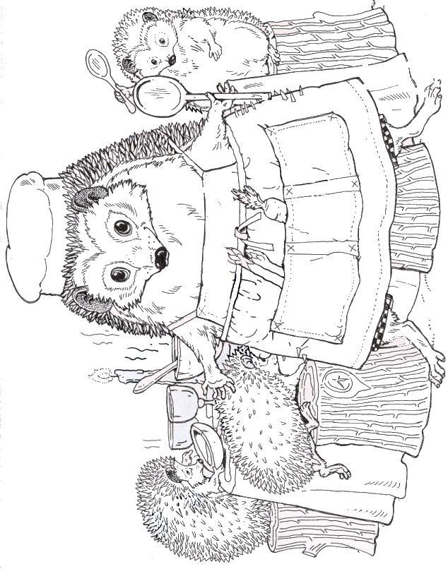 Fisă de colorat cu Animale arici de colorat p25