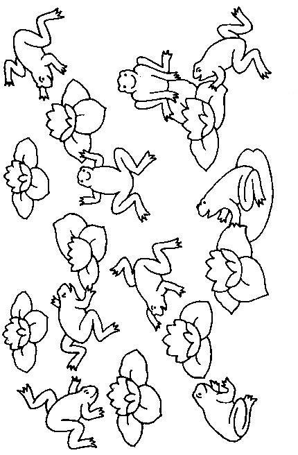 Fisă de colorat cu Animale broscute de colorat p01