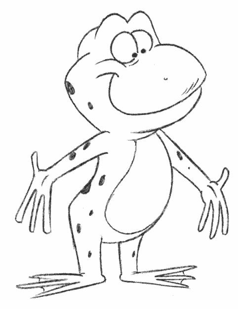 Fisă de colorat cu Animale broscute de colorat p104