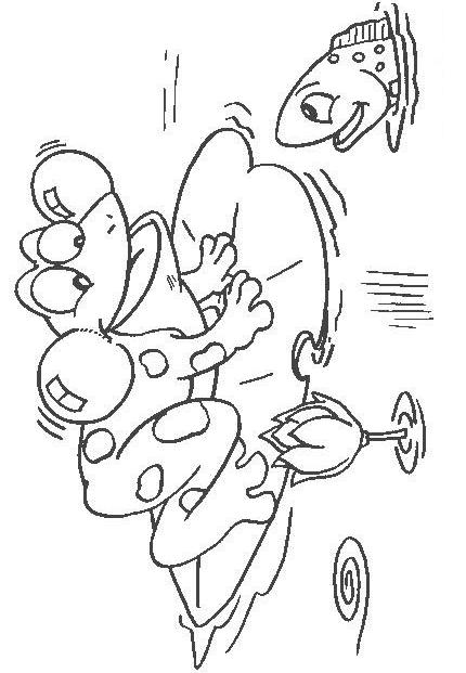 Fisă de colorat cu Animale broscute de colorat p41