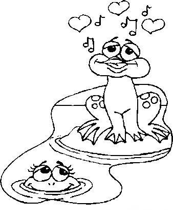 Fisă de colorat cu Animale broscute de colorat p73