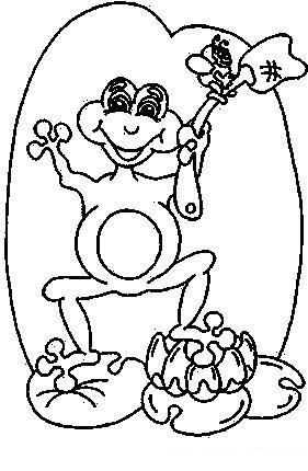 Fisă de colorat cu Animale broscute de colorat p88