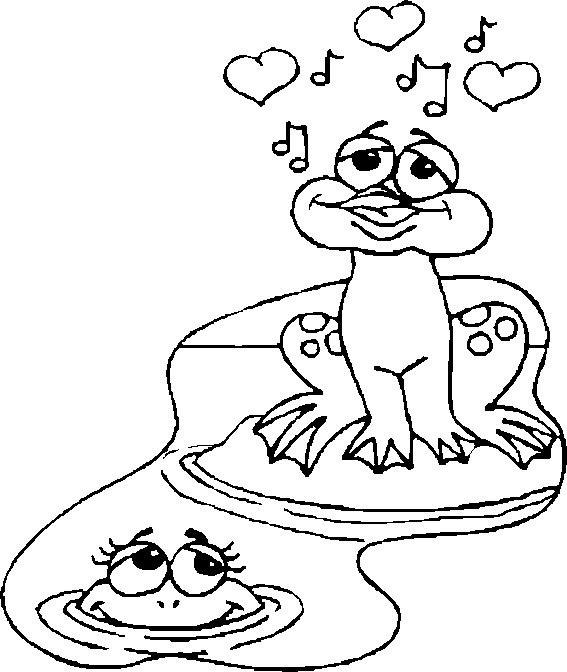 Fisă de colorat cu Animale broscute de colorat p96