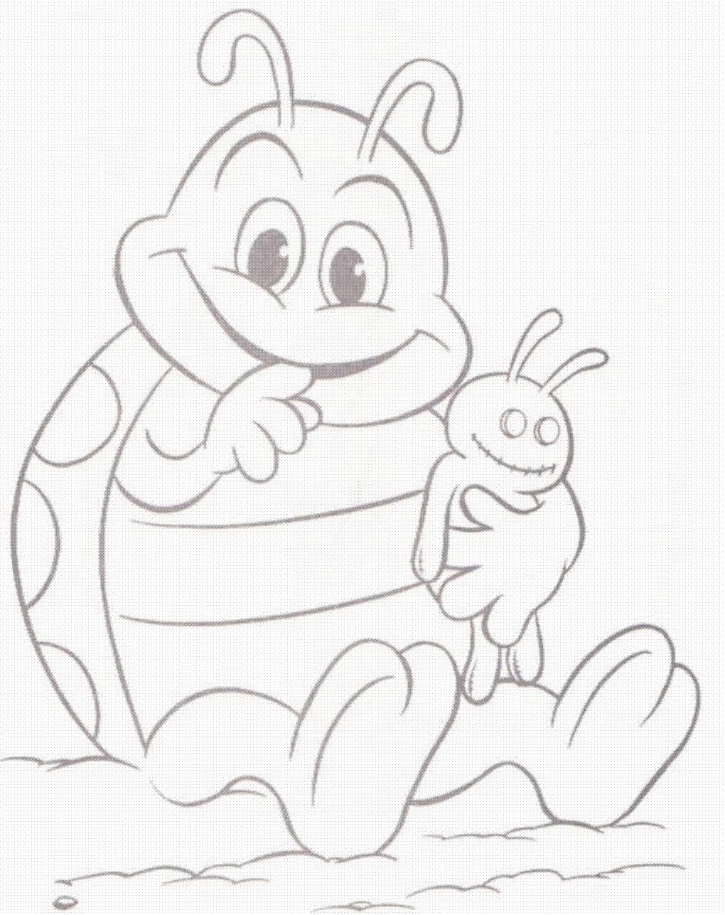 Fisă de colorat cu Animale buburuze de colorat p01