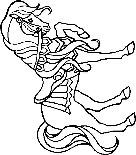 Fisă de colorat cu Animale cai de colorat p51