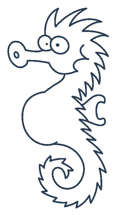 Fisă de colorat cu Animale caluti de mare de colorat p06