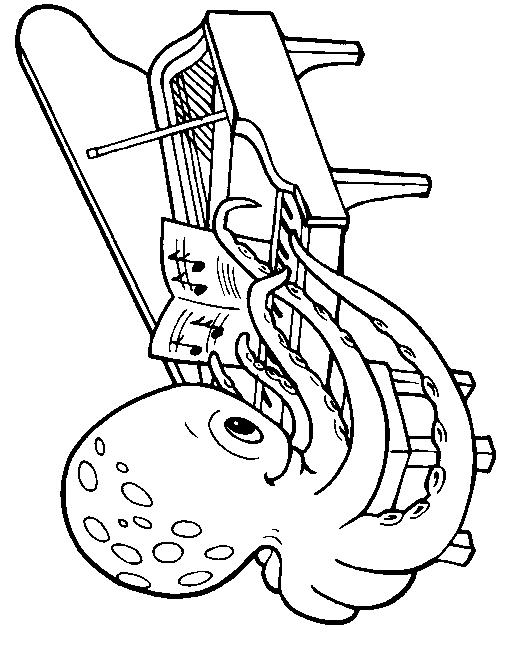 Fisă de colorat cu Animale caracatite de colorat p13