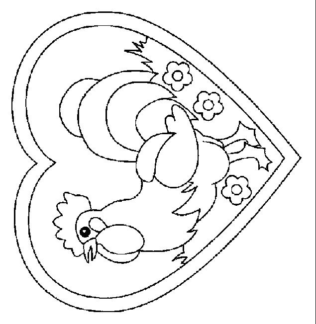 Fisă de colorat cu Animale cocosi de colorat p27