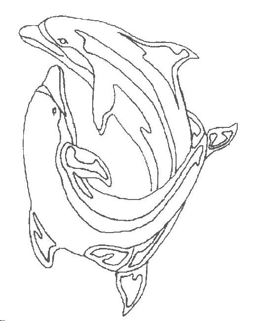 Fisă de colorat cu Animale delfini de colorat p12