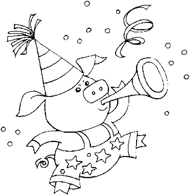 Fisă de colorat cu Anul nou de colorat p07