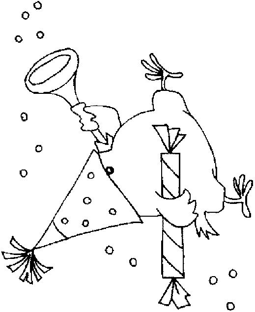 Fisă de colorat cu Anul nou de colorat p09