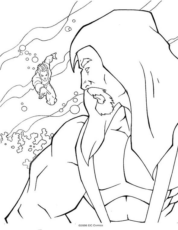 Fisă de colorat cu Aquaman de colorat p02