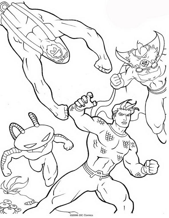 Fisă de colorat cu Aquaman de colorat p05