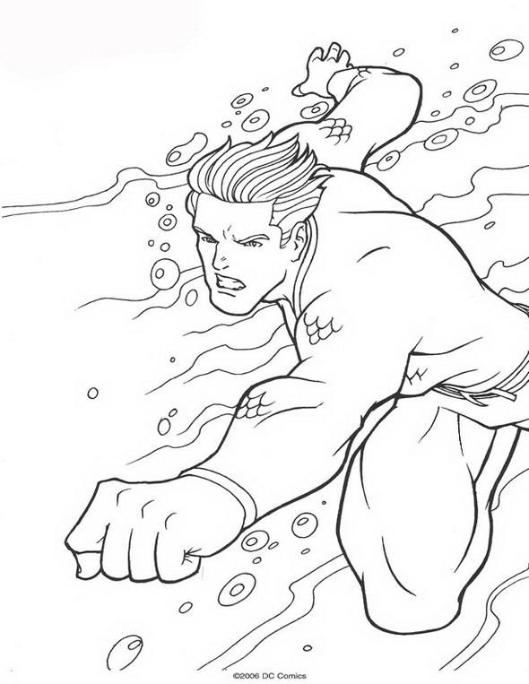 Fisă de colorat cu Aquaman de colorat p13