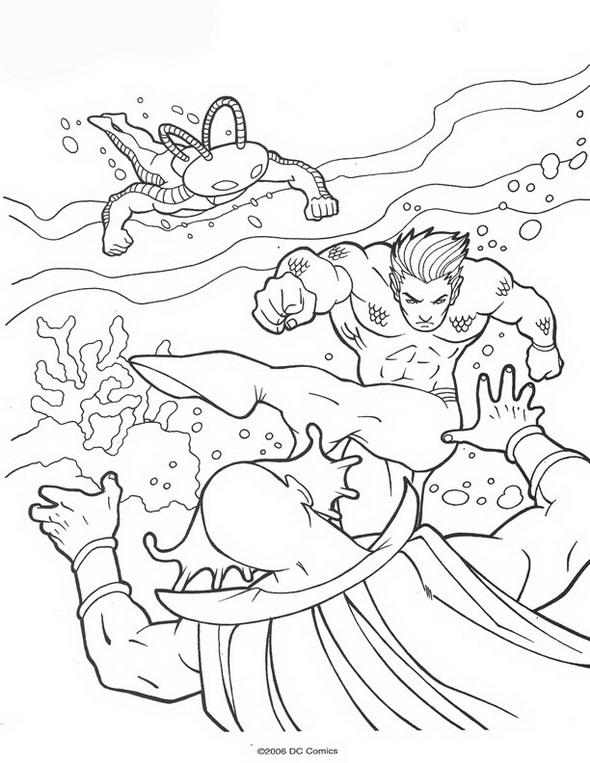 Fisă de colorat cu Aquaman de colorat p16