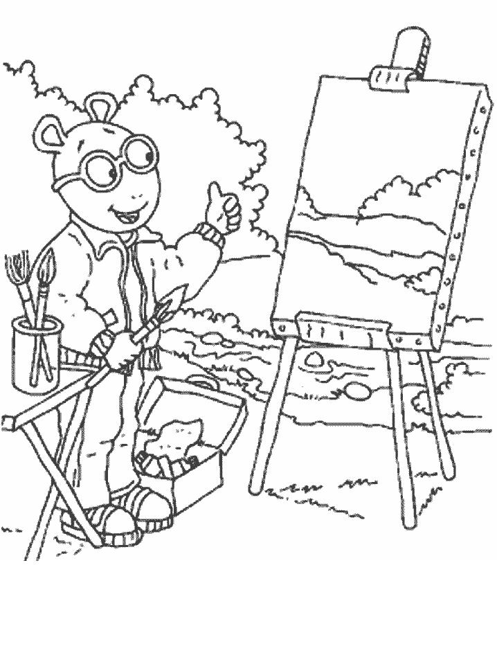 Fisă de colorat cu Arthur si prietenii sai de colorat p13