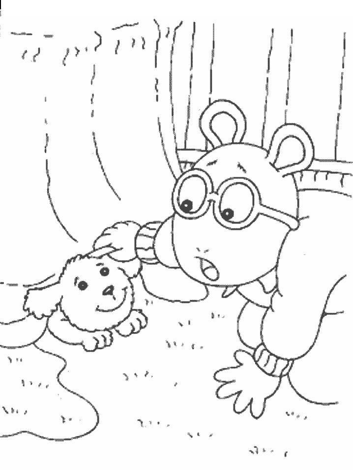 Fisă de colorat cu Arthur si prietenii sai de colorat p24