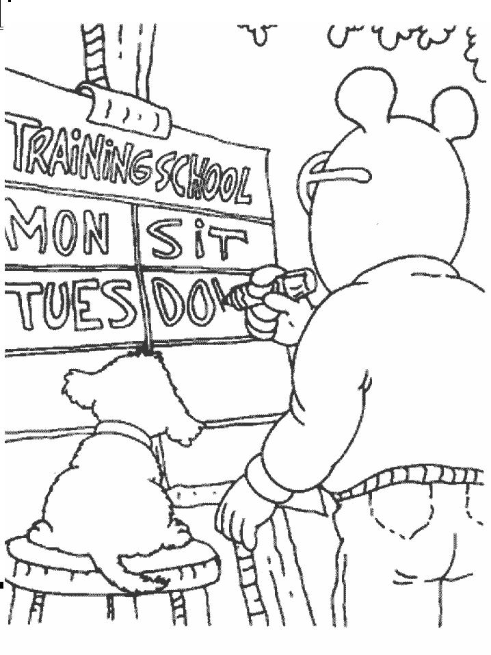 Fisă de colorat cu Arthur si prietenii sai de colorat p26